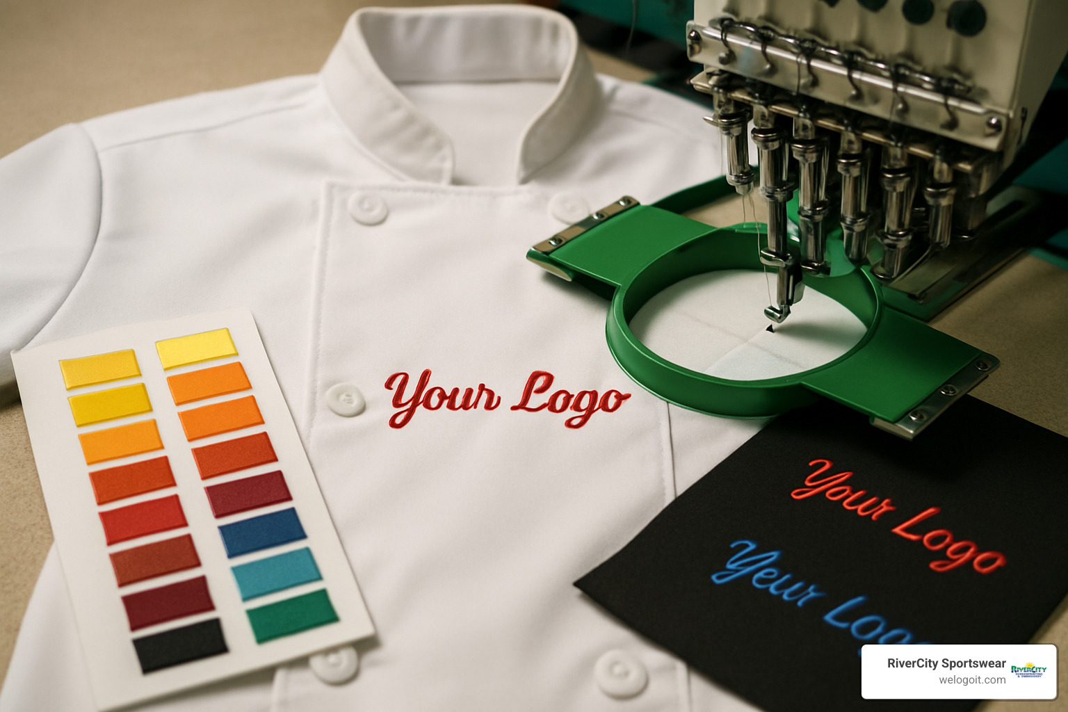embroidery customization options - chef coat embroidery