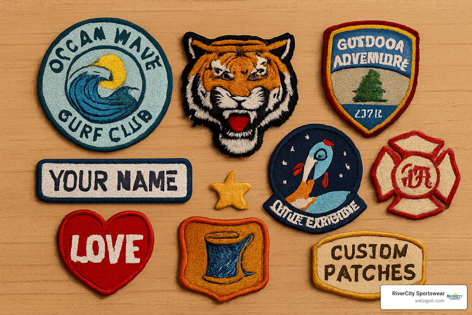 digital proof example for custom patch - custom embroidered patches